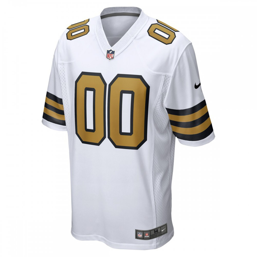 New Orleans Saints Nike Alternate Custom Game Jersey - White-GridironStore
